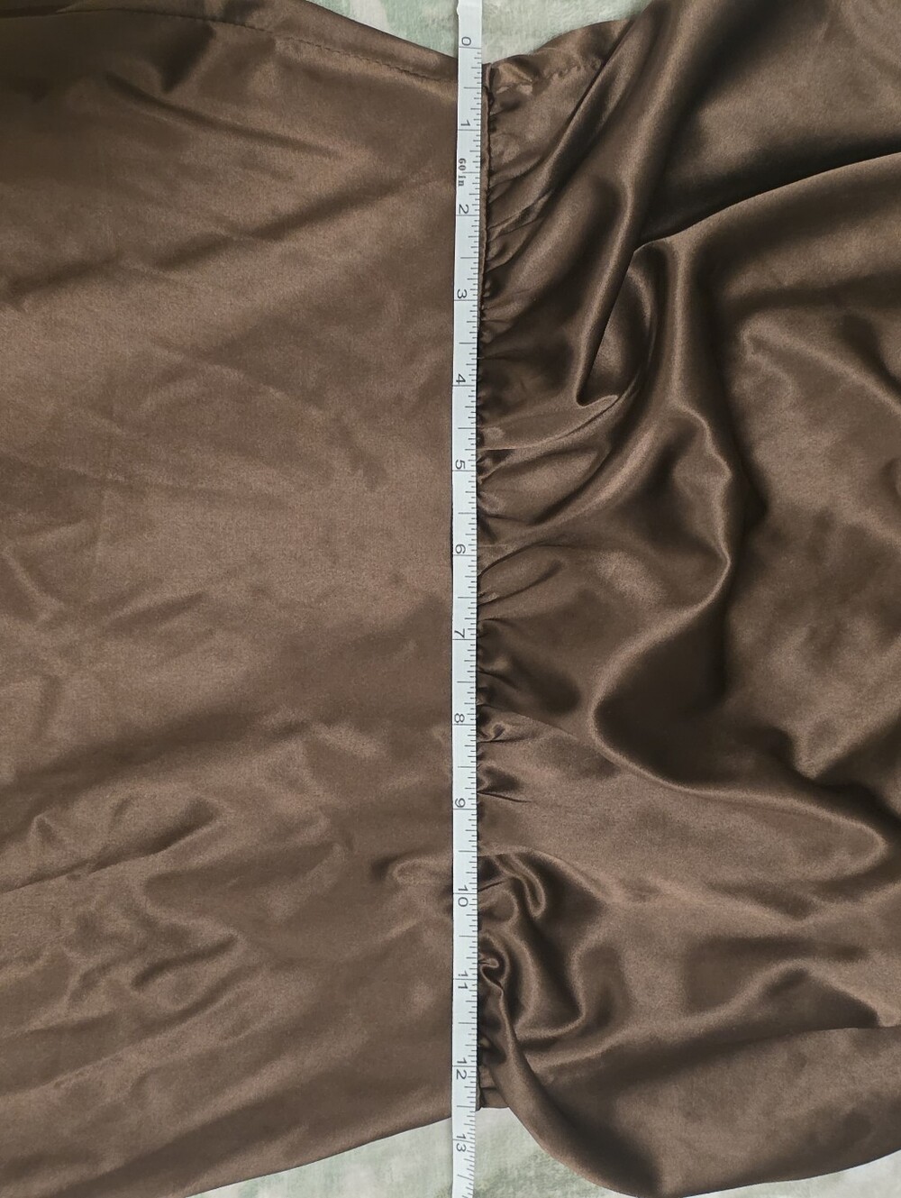 Cherley Chocolate Satin Asymmetrical High-Neck Midi Dress - Picture 8 of 9